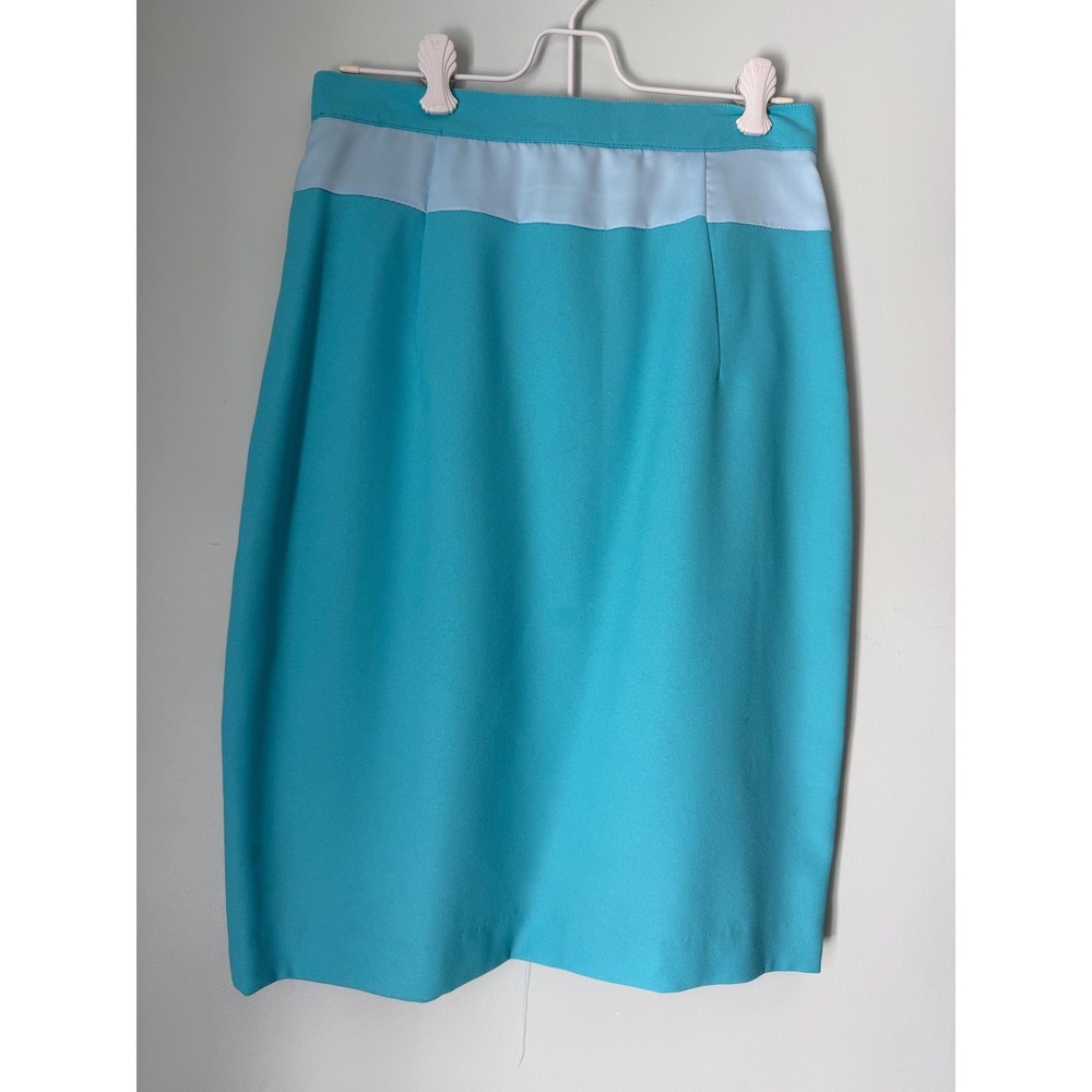 Vintage Alberto Makali Teal Pencil Skirt Made in USA Classic Women's Small